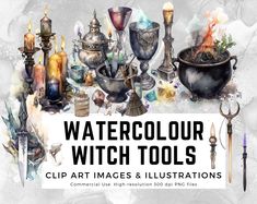 Witch Tools, Witch Shop, Halloween Invitations, Digital Book, Spell Book, Watercolor Techniques, Book Of Shadows, Scrapbook Layouts, Photo Displays