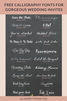 the top 10 free calligraphy font styles for gorgeous wedding in five minutes or less