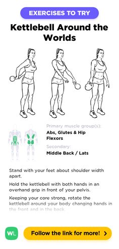 an exercise guide for kettlebell around the world with instructions on how to use it