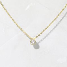 Add a subtle touch of elegance and sophistication to your look with this dainty teardrop pendant necklace. Perfect for wearing alone or layering! 14K Gold Plated / Sterling Silver Nickel-free & hypoallergenic Highest grade cz for an authentic diamond look Pendant size: 3x4mm Chain length: 16" + 3" extension Lobster clasp closure Tear Drop Pendant, Solitaire Pendant Necklace, Types Of Diamonds, Drop Pendant Necklace, Local Jewelry, Solitaire Pendant, Shop Engagement Rings, Three Stone Rings, Drop Pendant