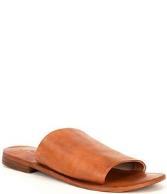 Free People Vicente Leather Slide Sandals | Dillard's Brown Open Toe Slides In Calf Leather, Open Toe Slides With Leather Footbed, Open Toe Slides With Leather Footbed And Calf Leather, Open Toe Calf Leather Slides With Leather Footbed, Calf Leather Open Toe Slides With Leather Footbed, Casual Calf Leather Slides With Removable Insole, Casual Open Toe Calf Leather Slides, Spring Leather Slides With Stitched Sole, Leather Slides With Stitched Sole For Spring