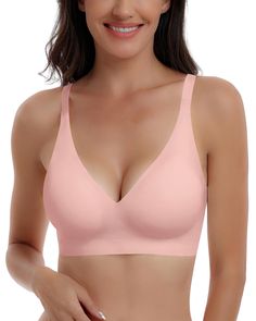 PRICES MAY VARY. Skin-Friendly Fabric: Our support bra uses new fabric provides a soft and breathable feel, Comfortable elasticity brings coverage just right, making it perfect for all-day comfort Soft Support and Lift: Our women bra full coverage has wirefree design offers soft support, push-up feature provides a natural lift and enhances your curves, giving you a flattering silhouette Seamless and No Show: This seamless push up bra for women uses a new "Jelly Strip" bonding craft to give a sea Body Types Women, Lingerie Drawer, Comfortable Bras, Seamless Bra, Wireless Bra, Everyday Bra, Nude Color, Support Bras, Push Up Bra