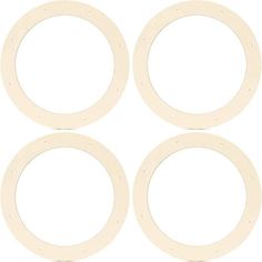 four white gaskets on a white background