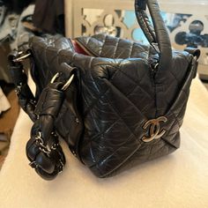 Purchased In Los Angeles. Great Condition. Caviar Leather. 9x6. Silver Chain. Grey Cc Logo On Both Sides. Designer Handheld Bags For Everyday Luxury, Designer Black Bag With Detachable Handle, Black Designer Bag With Detachable Handle, Luxury Black Shoulder Bag With Top Carry Handle, High-end Black Box Bag With Detachable Handle, Designer Black Handheld Box Bag, Designer Black Box Bag For Business, High-end Black Square Box Bag, Designer Leather Box Bag