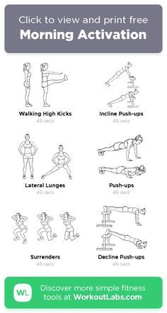 an exercise poster with the words morning activities and pictures to help you learn how to do it