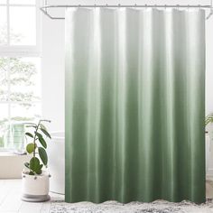 PRICES MAY VARY. Elegant sage green and white ombre design complements modern bathrooms Crafted from soft, durable 100% polyester waffle weave fabric Water-resistant material separates wet and dry areas in the bathroom Includes plastic rings for easy installation on most shower rods Machine washable for easy care Size: 72 x 72 Inch 
Package: 1 shower curtain and 12 Plastic Grommets
Material: 100% polyester 
Warm Tips:（1）Due to differences in computer monitor display, the color may be slightly di Sage Green And White Bathroom, Bathroom Sage Green, Sage Green Bathroom Decor, Sage Green And Brown Shower Curtain, Sage Green Shower Curtain, Green Cloth Shower Curtain, Seafoam Green Shower Curtain, Retro Green Bathroom Shower Curtain, Clear Green Shower Curtain