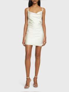 White Slip Dress, Birger Christensen, Mini Slip, Cowl Neckline, Mini Slip Dress, Strap Design, Flat Espadrilles, Ski Wear