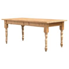 a wooden table with two legs and a small drawer on the top, against a white background