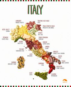 an italian map with all the main ingredients