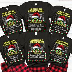 Matching Family Christmas Pajama Shirts, North Pole Correctional, Funny Group Christmas Pajamas, Custom Christmas Tees, Matching Family Tees ---------------------- 🛍️ How to Order Your Perfect T-Shirt 🌟 Welcome to our shop! We're thrilled you're here to customize your ideal T-shirt. To make your shopping experience seamless, follow these simple steps: 1️⃣ Explore All the Details: Take a close look at all the photos to ensure you know exactly what you're getting. 2️⃣ Size Matters: Use the conve Matching Christmas Pajamas Family Of 5, Custom Family Christmas Pajamas, Christmas Pajama Ideas For Women, Instead Of Christmas Pajamas, Matching Family Christmas Pajamas Funny, Fun Family Christmas Pajamas, Family Christmas Pajamas Funny, Matching Christmas Pjs Families, Funny Matching Christmas Pajamas