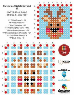 a cross stitch pattern for a christmas ornament with an image of a reindeer