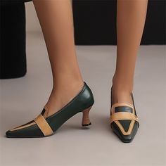 Category:Heels; Upper Materials:PU; Season:Spring,Summer; Heel Type:Stiletto; Gender:Women's; Size Suggestion:Please refer to the size chart to place an order; Toe Shape:Pointed Toe; Style:Vintage; Heel Height(inch):2-3; Outsole Materials:Rubber; Occasion:Daily; Closure Type:Loafer; Listing Date:04/15/2024; 2024 Trends:Vintage Shoes; Foot Length:; Foot Width:; Size chart date source:Provided by Supplier.; Heel Height:Mid Heel Brown Shoes Womens, Shein Shoes, Size 11 Women Shoes, Heels Vintage, Fly Shoes, Chic Flats, Color Combinations For Clothes, Elegant Heels, Heels Online