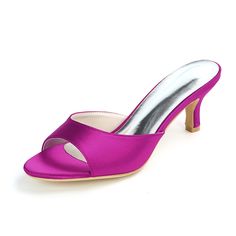 Category:Wedding Shoes; Upper Materials:Satin; Lining Materials:Leatherette; Heel Type:Kitten Heel; Actual Heel Height:2.36; Gender:Women's; Toe Shape:Open Toe; Style:Minimalism; Heel Height(inch):2-3; Outsole Materials:Rubber; Closure Type:Loafer; Shipping Weight:0.55; Listing Date:09/08/2020; Production mode:Self-produce; Foot Length:; Size chart date source:Provided by Supplier. Bridesmaids Party, Kitten Heel Wedding Shoes, Wedding Shoes Sandals, White Wedding Shoes, Kitten Heel Shoes, Bridesmaid Shoes, Shoes Wedding, Wedding Sandals, Womens Wedding Shoes