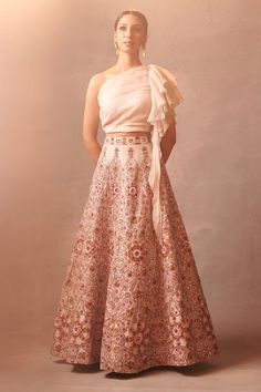 Aman Takyar-Ivory Embroidered Lehenga Set-INDIASPOPUP.COM Tissue Silk Sets With Floral Embroidery For Reception, Floral Embroidered Raw Silk Traditional Wear For Reception, Traditional Drape Gown With Floral Embroidery For Reception, Floral Embroidered Gown With Traditional Drape For Reception, Gown With Floral Embroidery And Traditional Drape For Reception, Raw Silk Sharara With Floral Embroidery For Reception, Floral Embroidered Raw Silk Sharara For Receptions, Floor-length Embroidered Sets For Reception, Traditional Drape Sets With Floral Embroidery In Cream