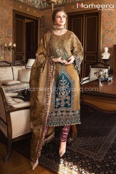 Pakistani Churidar Pajama with Long Shirt Online Gold Embroidered Dress, Latest Pakistani Dresses, Raw Silk Dress, Pakistani Dresses Online, Asim Jofa, Pakistani Designer Suits, Lawn Dress, Chiffon Collection, Maria B