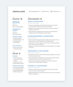 a professional resume template with blue accents