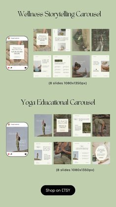 the yoga flyer is shown with photos and text