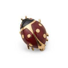 Gold & Ruby Enamel Ladybug Pin – Gump's Pure Elegance, Etsy Business, Production Process, Coin Purse, Ruby, Yellow Gold, Wallet, Pure Products, Yellow