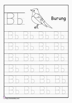 the letter b worksheet for children to learn how to write and draw letters