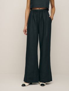 Be a little flexible.  Shop the Petites Fernando Wide Leg Linen Pant from Reformation, a mid rise pant with an elastic waistband and relaxed wide leg. Relaxed Fit Wide Leg Pull-on Bottoms, Fall Wide-leg Bottoms With Elastic Waistband, Fall Wide-leg Pants With Elastic Waistband, Relaxed Fit Wide Leg Pants With Pull-on Style, Wide Leg Bottoms With Comfort Waistband, Chic Wide Leg Bottoms With Comfort Waistband, Fall Wide Leg Pants With Elastic Waistband, Versatile Wide Leg Pants With Pull-on Style, Relaxed Fit Wide Leg Pants With Comfort Waistband