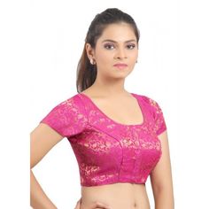 Fitted Brocade Blouse Piece For Puja, Festive Brocade Padded Blouse, Party Brocade Top With Padded Blouse, Festive Brocade Blouse With Padding, Brocade Blouse For Puja, Brocade Padded Blouse For Party, Padded Brocade Party Blouse, Festive Brocade Blouse Piece With Padded Design, Fitted Gold Blouse For Puja