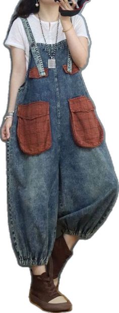 Summer Overalls, Red Pocket, Denim Patterns, Bib Overalls, Make You Feel, Full Length, Overalls, Multi Color, Online Shop