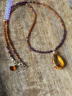 Garnet and Citrine Hydro Quartz necklace and earring set. Rainbow Gemstones, My Community, Hessonite Garnet, Pretty Jewelry, Cluster Pendant, Necklace And Earring Set, Gemstone Necklace Pendant, Quartz Necklace, Quartz Pendant