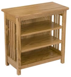 a wooden shelf with two shelves on each side and one shelf below the shelf is made out of wood