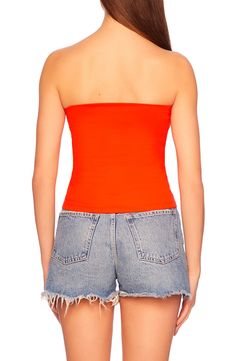 Love to layer in this stretchy tube top that transitions seamlessly from day to night. 4" length Strapless 90% nylon, 10% spandex Hand wash, dry flat Made in the USA of imported fabric Spring Stretch Tube Top With Built-in Bra, Summer Tops With Seamless 4-way Stretch, Stretch Strapless Crop Top For Summer, Strapless Nylon Tops For Night Out, Seamless Bandeau Crop Top In Elastane, Trendy Stretch Tube Top With Built-in Bra, Trendy Stretch Seamless Tube Top, Trendy Seamless Stretch Tube Top, Seamless Tops With 4-way Stretch For Spring