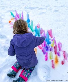 Painted Ice Crystals Fairy Garden Winter Activity - I Heart Arts n Crafts Winter Fairy Garden, Arts N Crafts, Winter Sensory, Colorful Fairy, Winter Carnival, Winter Activity