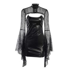 Material:Faux Leather 
Weight:0.14KG 
Size:S-L 
Sku:DR13255 Leather Slip Dress, Gothic Mini Dress, Queen Of Hearts Costume, Slip Dress With Lace, Lace Cape, Rock Style Clothing, Lace Tshirt, The Gothic, Faux Leather Dress