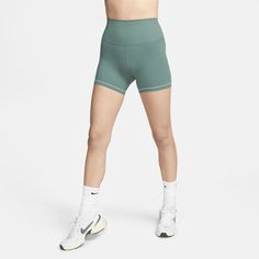 Up for a workout or down to chill, these shorts are the Ones that are ready for whatever you are. Their midweight, peachy-soft fabric stretches with your every move and dries quickly. Plus, a ribbed high waist is designed to meet your favorite cropped tops for a head-to-toe look that you can feel confident and comfortable in all day long. Nike Athletic Shorts With Built-in Shorts And 4-way Stretch, Nike Athletic Shorts With Built-in Shorts For Workout, Sporty High-waisted Activewear Shorts With Built-in Shorts, Nike Activewear With Built-in Shorts And 4-way Stretch, Nike Athletic Shorts With 4-way Stretch And Built-in Shorts, Nike Activewear With Built-in Shorts For Summer, Sporty Workout Athletic Shorts With 5-inch Inseam, Nike Running Shorts Athleisure Style, Nike Activewear With Shorts For Summer