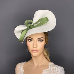 Cream and Olive Green Bow Kentucky Derby Fascinator, Royal Ascot Hat, Ivory Sage Green Derby Hat, Green Races Fascinator Hat, Luncheon Hat - Etsy Luxury Green Mini Hats For Races, Ascot Style, Ascot Horse Racing, Ivory Hat, Green Fascinator, Kentucky Derby Fascinator, Horse Races, Royal Ascot Hats, Derby Fascinator