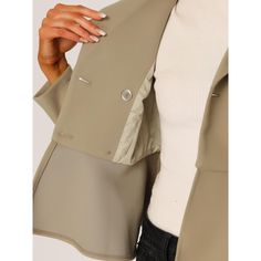 This elegant blazer adds a touch of elegance to your wardrobe. Button decor and a ripple of flounce add ebullient charm to this chic short coat. Paired with formal midi skirts or long pants for a vintage and elegant look. Elegant but different stylish short blazer, is suitable for different occasion wearing. Occasion: Casual, Work, Office, Meeting, Weekend Gathering, Dating, etc. Workwear Blazer With Snap Buttons, Elegant Solid Blazer With Snap Buttons, Elegant Beige Blazer With Snap Buttons, Chic Beige Blazer With Snap Buttons, Spring Knee-length Blazer With Hidden Button Closure, Elegant Single-breasted Mini Blazer, Luxury Fitted Mini-length Outerwear, Formal Midi Skirt, Beige Semi-formal Blazer With Button Closure