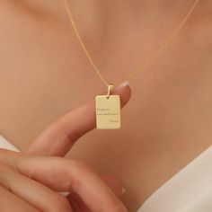 14k Gold Custom Handwriting Necklace Material: High Quality Solid 925 Sterling Silver THICK plating of 14k Gold, Rose Gold, or Rhodium (Silver) Chain includes a 2" extension for adjustable fit Hollow back design ♡ The most unique jewelry you can find, perfect as a gift for yourself or a loved one. ♡ All of our jewelry is handcrafted with enthusiasm and great care in our workshop. ► How to Order Simply use the 'PERSONALIZATION BOX' to specify the LETTER you would like. Letters are written in uppe Meaningful Sterling Silver Nameplate Jewelry, Personalized Yellow Gold Jewelry, Personalized Yellow Gold Meaningful Jewelry, Personalized 14k Gold Spiritual Charm Necklaces, Meaningful 14k Gold Jewelry Gift, Personalized 14k Gold Spiritual Charm Necklace, 14k Gold Jewelry Gift, Spiritual 14k Gold Personalized Charm Necklaces, Meaningful Gold Pendant Necklace