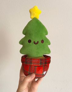 Christmas Tree Plush Toy Kawaii Christmas, Tiny Studio, Christmas Tree Toy, Cute Bat, Cute Christmas Tree, Happy Tree, Kawaii Plush, Star Decorations, East Village