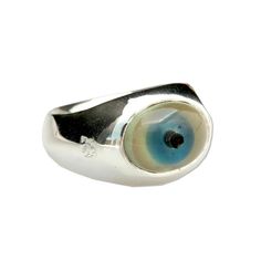 Silver with cold enamel stone. Modern White Gold Rings With Enamel, Modern Enamel Rings For Formal Occasions, White Gold Enamel Rings With Polished Finish, Modern White Gold Enamel Ring, Formal Enamel Ring With Gemstone, Oval Enamel Rings With Gemstone, Formal Silver Enamel Rings, Modern Enamel Jewelry With Gemstone, Oval Cabochon Enamel Rings