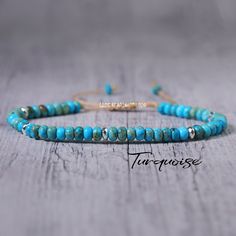 - Material:  turquoise  - Length: fit for 6.5 ~ 7.5inches wrists - Beads size:3-4mm **The appearance of natural stones can vary due to their unique characteristics and natural variations in color, size, and pattern.  **Packaging: Each item is packaged in our branded packaging, so your order is ready to be gifted. ** Shipping: All items are ready to be shipped within 1-2 business days . ** Get in touch if you have any questions I will get back to you asap! Hand-strung Turquoise Minimalist Bracelets, Minimalist Turquoise Hand-strung Bracelets, Spiritual Turquoise Hand Wrapped Friendship Bracelets, Spiritual Hand Wrapped Turquoise Friendship Bracelets, Turquoise Minimalist Hand-strung Bracelet, Spiritual Hand-wrapped Turquoise Friendship Bracelets, Minimalist Turquoise Bracelet With Gemstone Beads, Minimalist Turquoise Beaded Bracelet With Gemstones, Minimalist Beaded Turquoise Bracelet