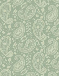 a green and white paisley print wallpaper