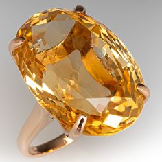 This stunning ring contains one (1) oval mixed cut natural citrine set into a four-prong setting. The ring measures 22.9mm at the top, rises 12.0mm above the finger, tapering to 2.1mm wide and 1.1mm thick at the base of the shank. It is currently a size 4.5. Citrine Stone Aesthetic, Biedermeier Furniture, Yellow Diamonds, Citrine Jewelry, Peridot Jewelry, Yellow Rings, How To Make Rings, Bead Set, Citrine Ring