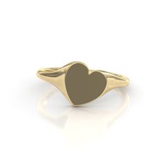 14k Solid Gold Rotation Heart Signet Ring, Gold Personalized Jewelry, Engravable Heart Ring, Pinky Signet Ring, White, Yellow, Rose Gold ● 𝗜𝘁𝗲𝗺 𝗗𝗲𝘁𝗮𝗶𝗹𝘀 ● → Dimensions of Heart: 9 x 9 mm → Size of Band: 1.5 mm → Polished/Shiny finish SIZING Our rings are available in sizes 4-9 US. If you have any questions about sizing, feel free to contact us. RETURNS & EXCHANGE POLICY Contact us within 14 days of delivery to initiate a return or exchange. Items must be shipped back within 30 days of Classic Heart Ring With Polished Finish, Classic Heart Ring Stamped 14k, Gold Heart-shaped Signet Ring In Sterling Silver, Valentine's Day 14k Gold Heart Signet Ring, Valentine's Day Heart-shaped 14k Gold Signet Ring, Heart Shaped 14k Gold Signet Ring For Gift, Heart-shaped 14k Gold Signet Ring As Gift, 14k Gold Heart-shaped Signet Ring Gift, Yellow Gold Heart-shaped Signet Ring For Valentine's Day