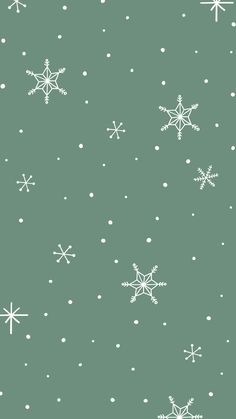 snowflakes on a green background with white dots