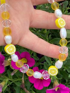 Bright happy necklace Necklace consists of lemons, clear crystal, yellow glass, and freshwater pearls Necklace is 15 inches with 2.5 extender Lemon Jewelry, Seashell Headband, Teal Necklace, Crystal Yellow, Food Necklace, Funky Necklace, Cherry Necklace, Fruit Necklace, Necklace Crochet