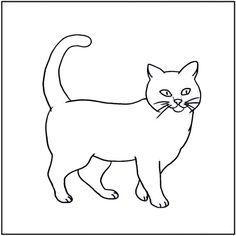 a black and white drawing of a cat