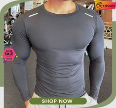 Men's Compression Shirt Running Shirt Long Sleeve Base Layer Athletic Athleisure Winter Breathable Quick Dry Sweat Wicking Running Jogging Training Sportswear Activewear Solid Colored Black White High Stretch Long Sleeve Sportswear T-shirt, Fitted Gray Crew Neck Activewear, Gray Fitted Crew Neck Activewear, Long Sleeve Athleisure T-shirt For Running, Fitted Gray Sportswear T-shirt, Fitted Gray Sportswear Tops, Gray Long Sleeve T-shirt For Workout, Gray Athletic Fit Functional Tops, Fitted Gray Training Top