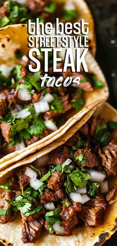 Carne Asada Street Style Tacos [40 Minutes] – Chasety Taco Asada Recipes, Street Tacos Recipe Carne Asada, Mexican Style Steak, Mexican Style Dinner Recipes, Carne Asada On The Grill, Taco Recipes Steak, Beef Steak Tacos Recipes, Yummy Taco Recipes, Smoked Steak Tacos