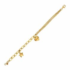 "14k Gold Bracelet | Double Curb Chain and Paperclip Thick Link w/ Lobster Claw Lock Bracelet with Puffed Heart Pendant | Gift for Her * Material: 14k Yellow Gold, 14k Rose Gold, 14k White Gold, * Weight: 6,20gram (1 Charm, 7,5\" +/-%10 due to size) Contact me if you are unsure about length. Extension links are standard for minor adjustments. ∙ P R O D U C T I O N ∙ * All of my products are handmade and crafted with care and love:) * All of my products are SOLID GOLD, no gold fill, no gold coati Gold Metal Heart Bracelet For Wedding, Elegant Wedding Heart Bracelet With Charms, Elegant Gold Charm Bracelet With Heart Charm, Yellow Gold Metal Bracelets With Heart Charm, Gold Plated Yellow Gold Charm Bracelet For Wedding, Gold Charm Bracelet With Adjustable Chain For Anniversary, Gold 14k Chain Bracelet For Valentine's Day, Gold Chain Bracelet For Valentine's Day, Yellow Gold Plated Chain Bracelet With Heart Charm