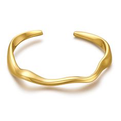 PRICES MAY VARY. Irregular Wave Gold Bracelets: ENSKEFEN gold cuff bracelets feature an irregular wavy design, simple yet stylish, creating a beautiful modern look. Highly polished by hand, it is smooth and shiny, has No Hair Pulling, No Skin Pinching, and is very comfortable to slide on the wrist. Adjustable Gold Cuff Bracelets: ENSKEFEN gold wave cuff bracelet Inner diameter :5.8cm; Net weight :0.74 oz/pc. Uniquely flexible and adjustable design, easy to open and adjust to fit your arm perfect Gold Wrist Cuff, Gold Cuff Bracelets, Bracelets Minimalist, Gold Arm Cuff, Delicate Gold Bracelet, Western Prints, Gold Bar Bracelet, Bracelet Easy, Open Bangle Bracelet