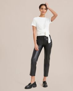 Jude Cropped Wrap Blouse  |  Modern Citizen Fitted Cropped Top With Twist Front, Chic Tie Waist Bottoms For Fall, Spring Workwear Tops With Cropped Hem, Cropped Bottoms For Spring Workwear, Fitted Spring Bottoms With Cropped Hem, Chic Cropped Bottoms For Spring, Fitted Cropped Bottoms For Spring, Fitted High Waist Tops For Workwear, Versatile Cropped Bottoms For Day Out