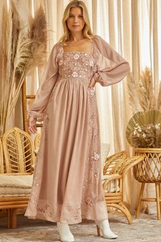 long sleeve embroidered maxi Embroidered Maxi Dress, Maxi Dress, Long Sleeve, Quick Saves